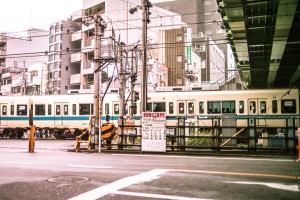 小田急線と八幡宮